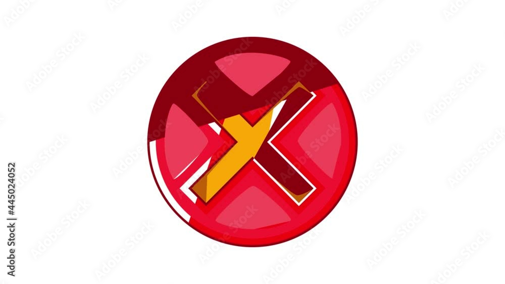 Red cross, check mark icon animation cartoon best object isolated on white background Red cross, check mark icon animation cartoon best object isolated on white background