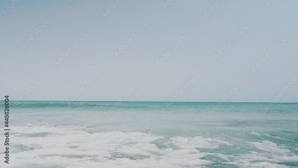 Panoramic view of the crystal clear sea with small waves Panoramic view of the crystal clear sea with small waves