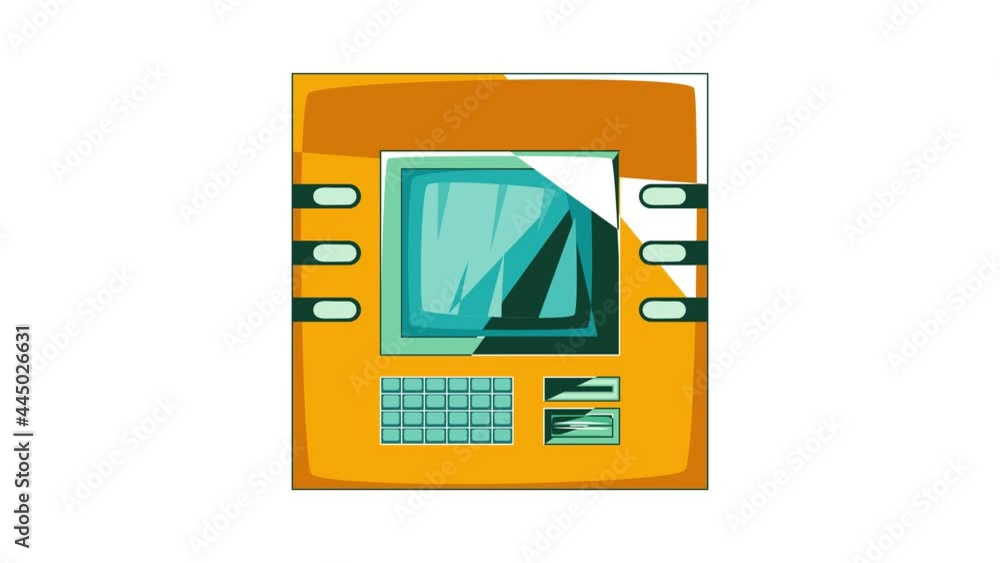 Cash machine icon animation cartoon best object isolated on white background Cash machine icon animation cartoon best object isolated on white background
