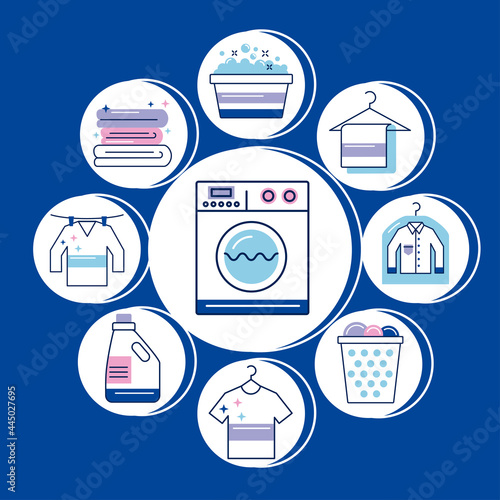 laundry service icons around