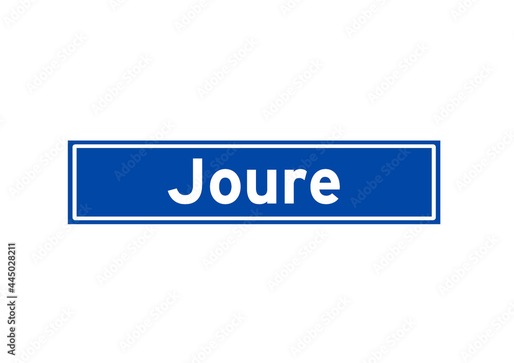 Joure isolated Dutch place name sign. City sign from the Netherlands. Joure isolated Dutch place name sign. City sign from the Netherlands.