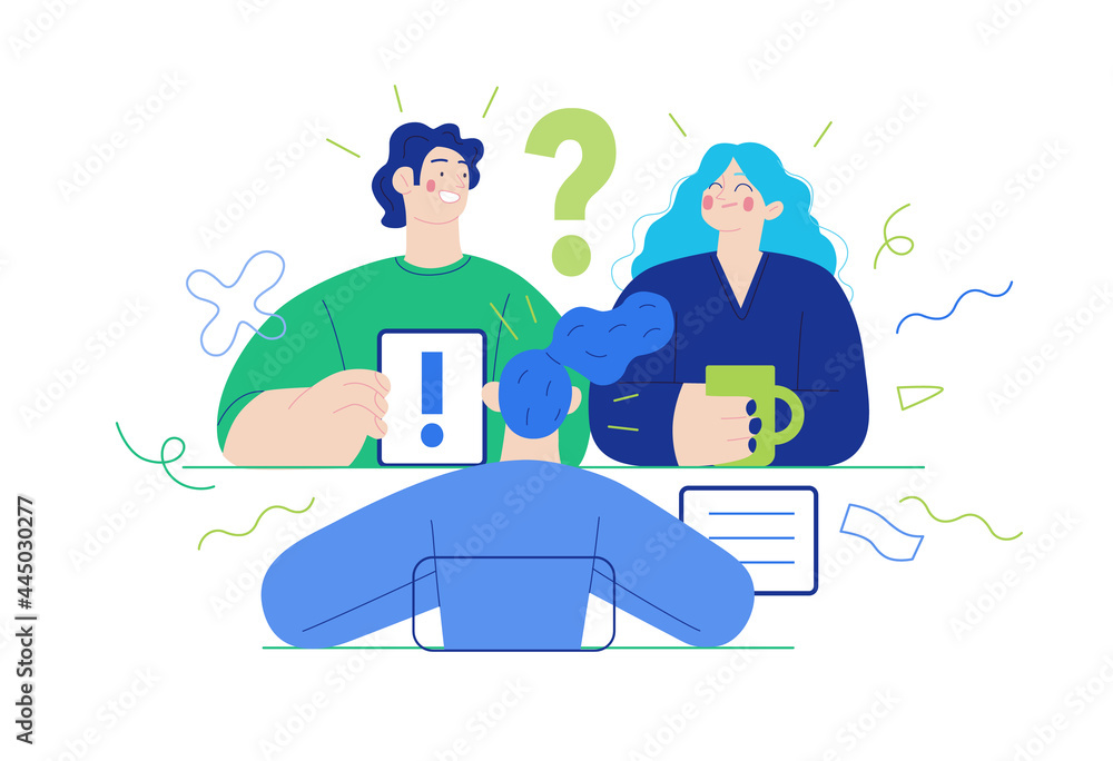 Business topics - the meeting. Modern flat vector Business topics - the meeting. Modern flat vector