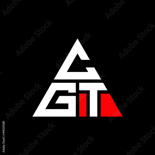 CGT triangle letter logo design with triangle shape. CGT triangle logo design monogram. CGT triangle vector logo template with red color. CGT triangular logo Simple, Elegant, and Luxurious Logo. CGT  photo