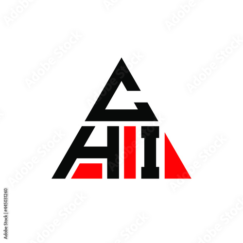CHI triangle letter logo design with triangle shape. CHI triangle logo design monogram. CHI triangle vector logo template with red color. CHI triangular logo Simple, Elegant, and Luxurious Logo. CHI 