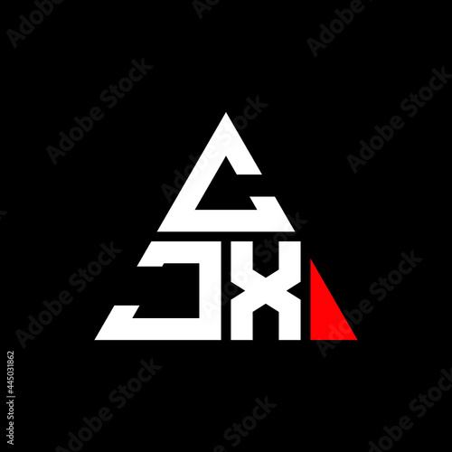 CJX triangle letter logo design with triangle shape. CJX triangle logo design monogram. CJX triangle vector logo template with red color. CJX triangular logo Simple, Elegant, and Luxurious Logo. CJX 