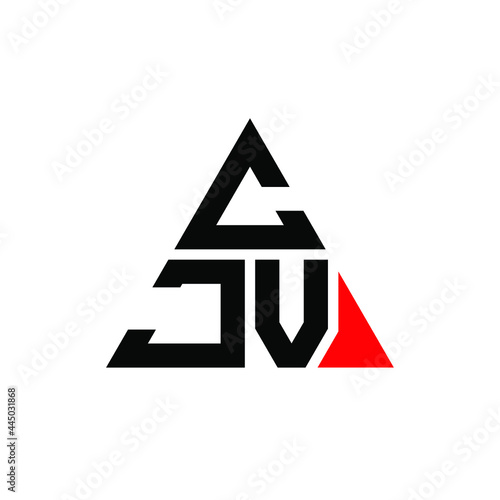 CJV triangle letter logo design with triangle shape. CJV triangle logo design monogram. CJV triangle vector logo template with red color. CJV triangular logo Simple, Elegant, and Luxurious Logo. CJV 