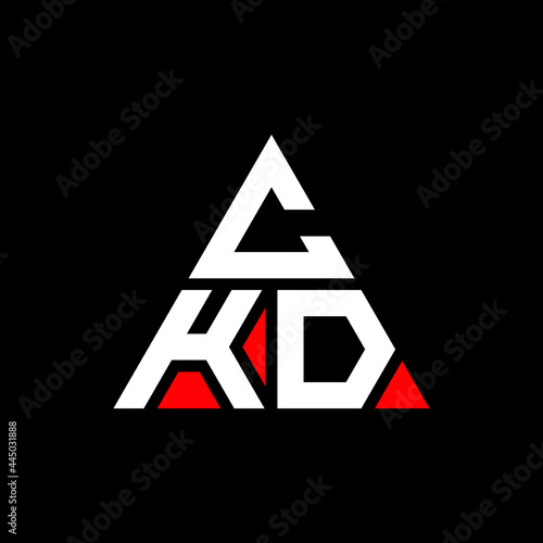 CKD triangle letter logo design with triangle shape. CKD triangle logo design monogram. CKD triangle vector logo template with red color. CKD triangular logo Simple, Elegant, and Luxurious Logo. CKD 
