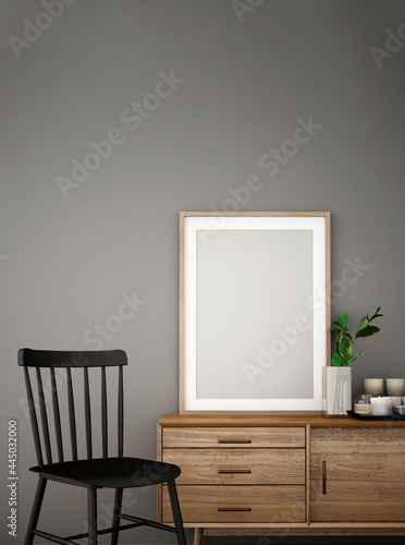 frame on the cabinet 3d illustration 3d rendering 