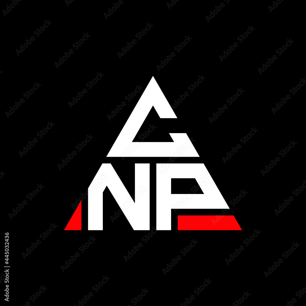 CNP triangle letter logo design with triangle shape. CNP triangle logo