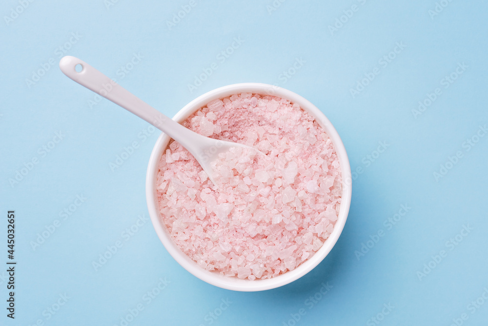 aromatic Lavender Himalayan sea salt. Top view, copy space. Home spa. Aromatherapy aromatic Lavender Himalayan sea salt. Top view, copy space. Home spa. Aromatherapy