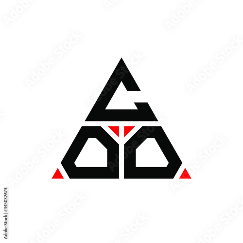 COO triangle letter logo design with triangle shape. COO triangle logo design monogram. COO triangle vector logo template with red color. COO triangular logo Simple, Elegant, and Luxurious Logo. COO 