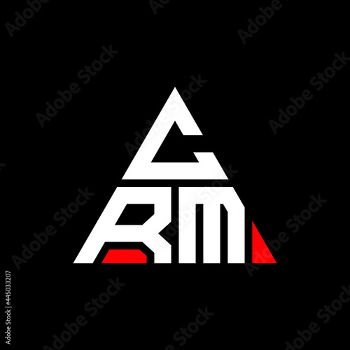 CRM triangle letter logo design with triangle shape. CRM triangle logo design monogram. CRM triangle vector logo template with red color. CRM triangular logo Simple, Elegant, and Luxurious Logo. CRM 