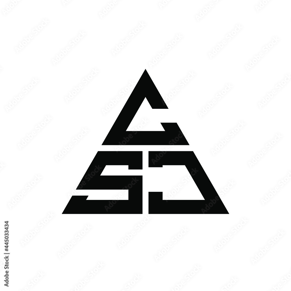 CSJ triangle letter logo design with triangle shape. CSJ triangle logo ...