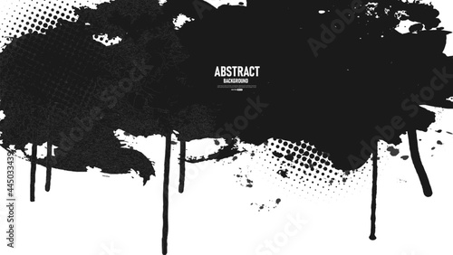 Black and white abstract background with grunge texture. Vector illustration