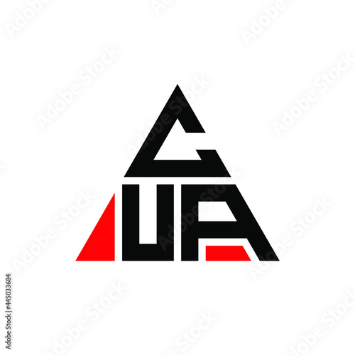 CUA triangle letter logo design with triangle shape. CUA triangle logo design monogram. CUA triangle vector logo template with red color. CUA triangular logo Simple, Elegant, and Luxurious Logo. CUA 