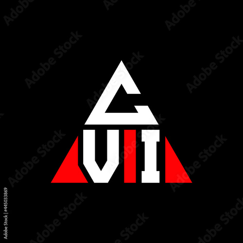 CVI triangle letter logo design with triangle shape. CVI triangle logo design monogram. CVI triangle vector logo template with red color. CVI triangular logo Simple, Elegant, and Luxurious Logo. CVI  photo