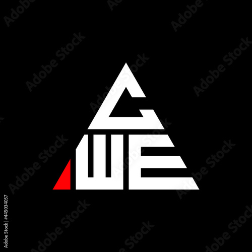 CWE triangle letter logo design with triangle shape. CWE triangle logo design monogram. CWE triangle vector logo template with red color. CWE triangular logo Simple, Elegant, and Luxurious Logo. CWE 