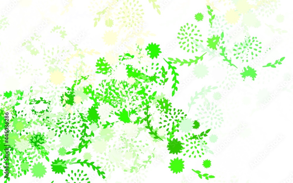 Light Green, Red vector doodle backdrop with flowers, roses. Light Green, Red vector doodle backdrop with flowers, roses.