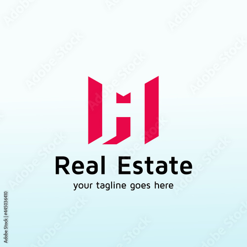 classy logo for property management company letter H