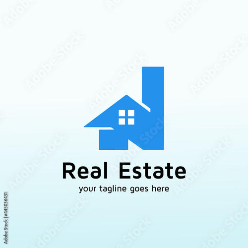 Real Estate services sector logo design letter N
