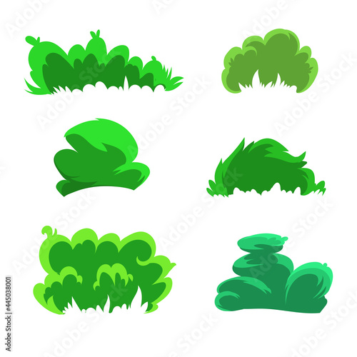 A set of bushes in a hand-drawn style. To decorate your artworks and designs. © lavrentyeva