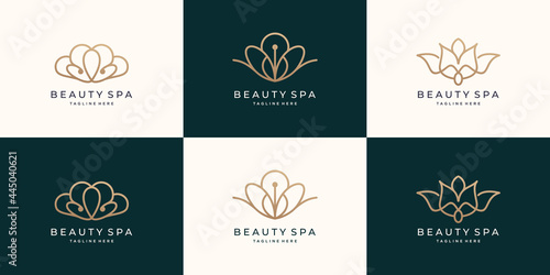 creative beauty and spa symbol logo collection. luxury fashionable design  abstract  minimalist.