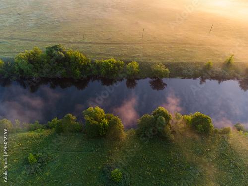 sunrise over the river