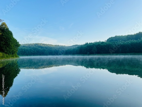 Misty Countryside Lake