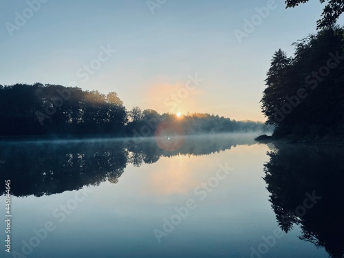 Misty Countryside Lake