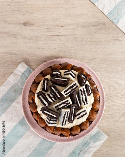 torta con galletas dulce de leche y brownie