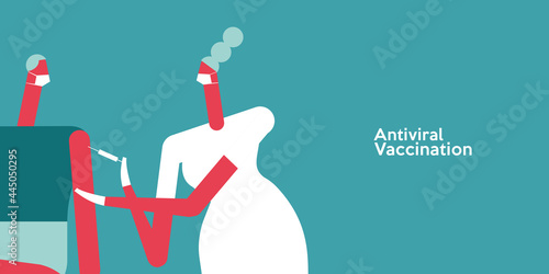 Vaccination. Vector illustration. Simple, fun, background pictures about vaccine action, immunity, health.