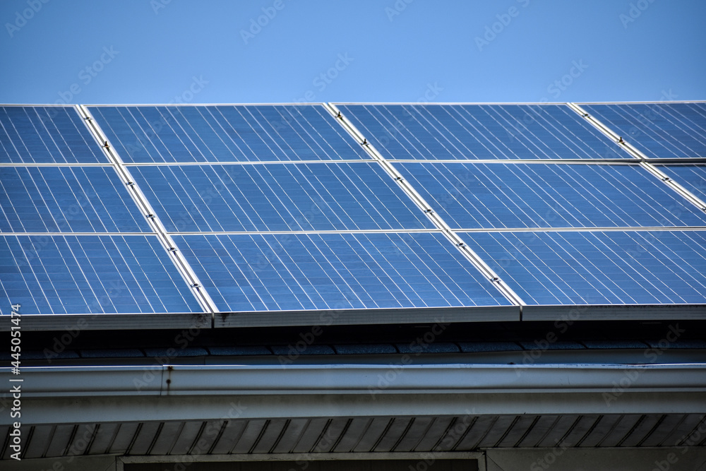 Solar Panels attached to Rooftop to Generate Solar Energy for Home