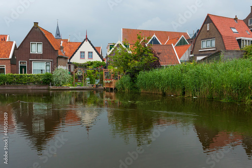 The small town of Volendam, on Markermeer Lake, northeast of Amsterdam, which is known for its colorful wooden houses and the old fishing boats.