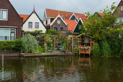 The small town of Volendam, on Markermeer Lake, northeast of Amsterdam, which is known for its colorful wooden houses and the old fishing boats.
