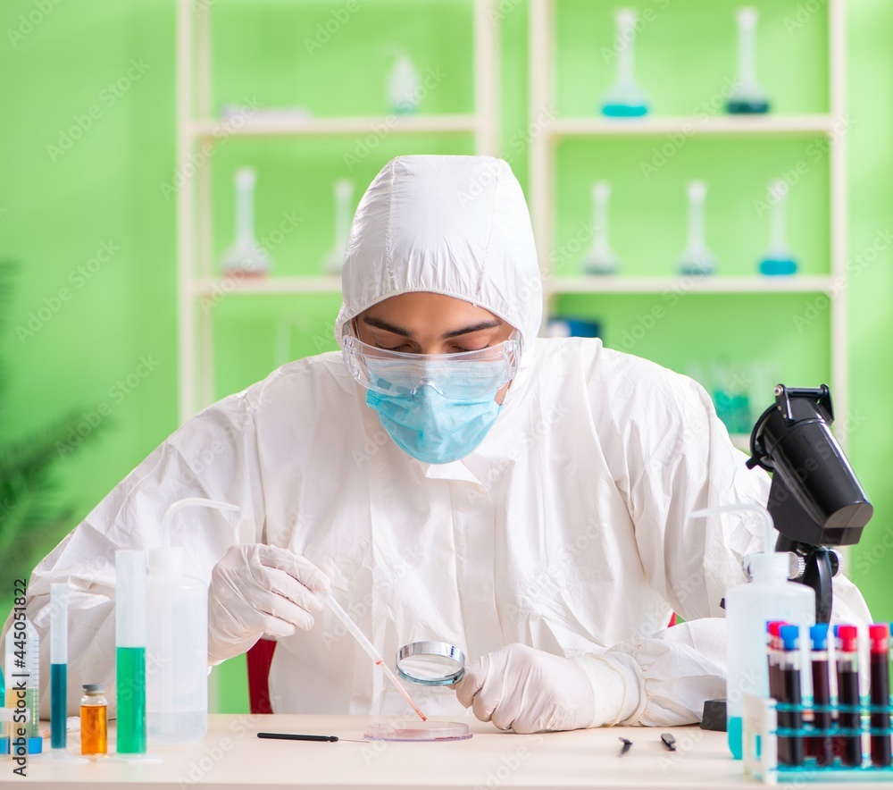 Chemist working in the lab on new experiment Chemist working in the lab on new experiment