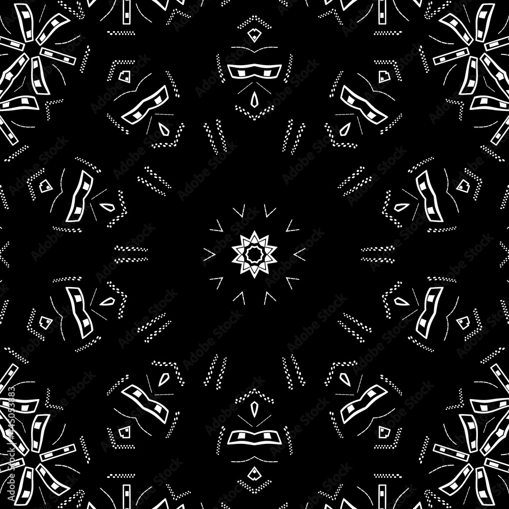 Black and white floral pattern illustration design. Black and white floral pattern illustration design.