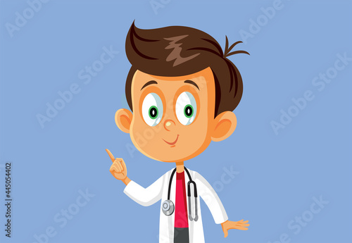 Little Boy Wearing a Doctor Costume and a Stethoscope