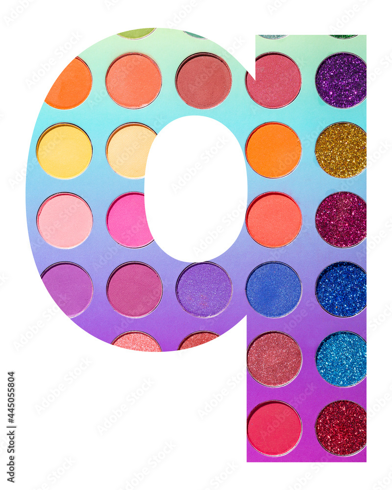 Alphabet letter q, with colorful circles background Alphabet letter q, with colorful circles background