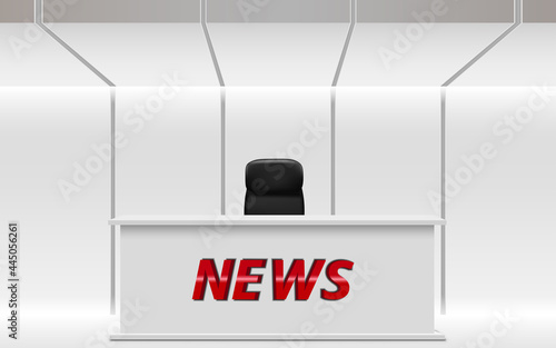 white table in the news studio room