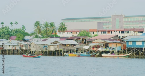 Fisherman Out to Sea at The Kapung Wireless Village in Miri, East Malaysia photo