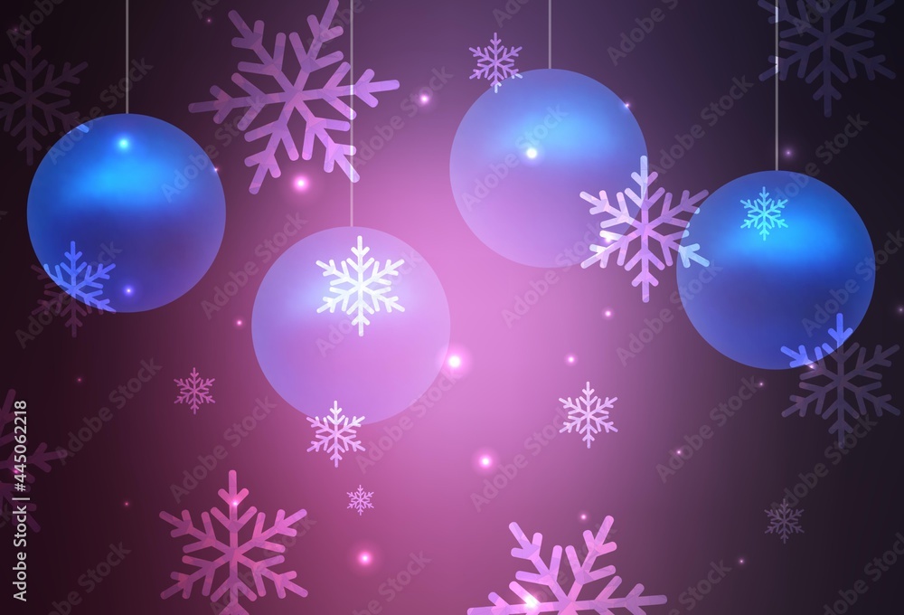 Dark Pink vector layout in New Year style. Dark Pink vector layout in New Year style.