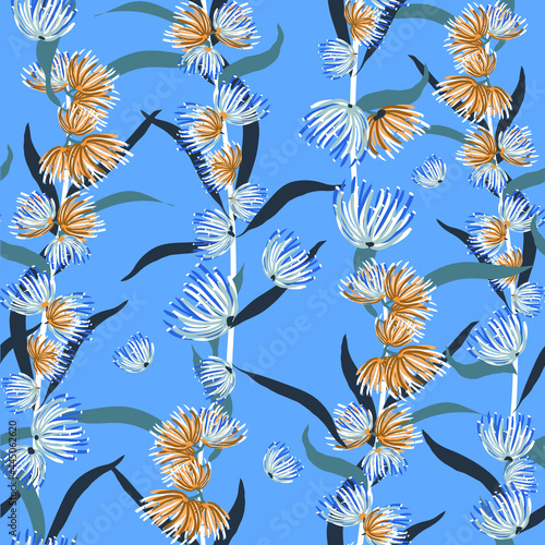 Australian Native Floral vector seamless repeat pattern