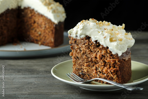 Obraz na plátně Close up shot of a cake sli