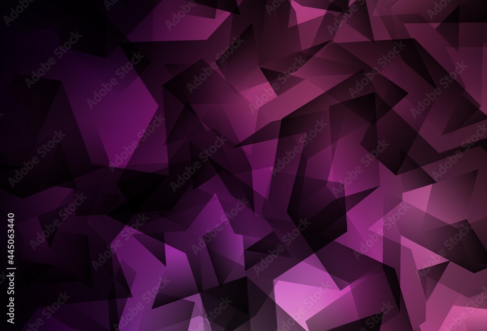 Obraz premium Dark Purple, Pink vector triangle mosaic background.