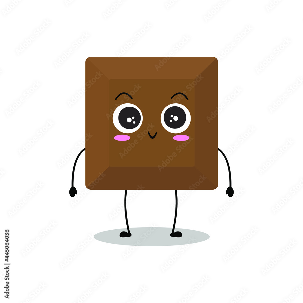 Vector illustration of chocolate character with various cute expression, smile, sweet choco isolated on white background, simple minimal style, adorable for mascot collection, valentine, love Vector illustration of chocolate character with various cute expression, smile, sweet choco isolated on white background, simple minimal style, adorable for mascot collection, valentine, love