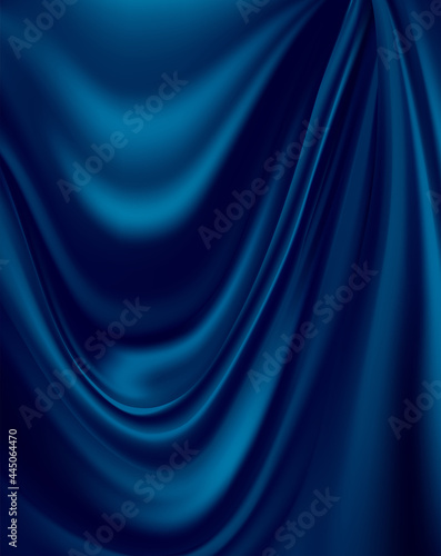 Abstract luxury cloth, liquid wave or wavy folds of grunge silk texture satin velvet material. Silk drapes background for elegant wallpaper.