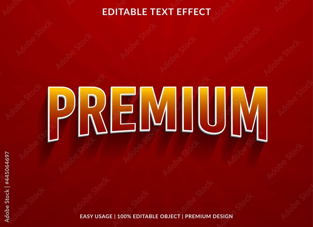 premium text effect template with bold and abstract style use for business brand and logo