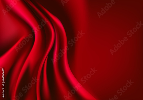 Abstract vector flying wave silk or satin fabric on white background for grand opening ceremony or other occasion