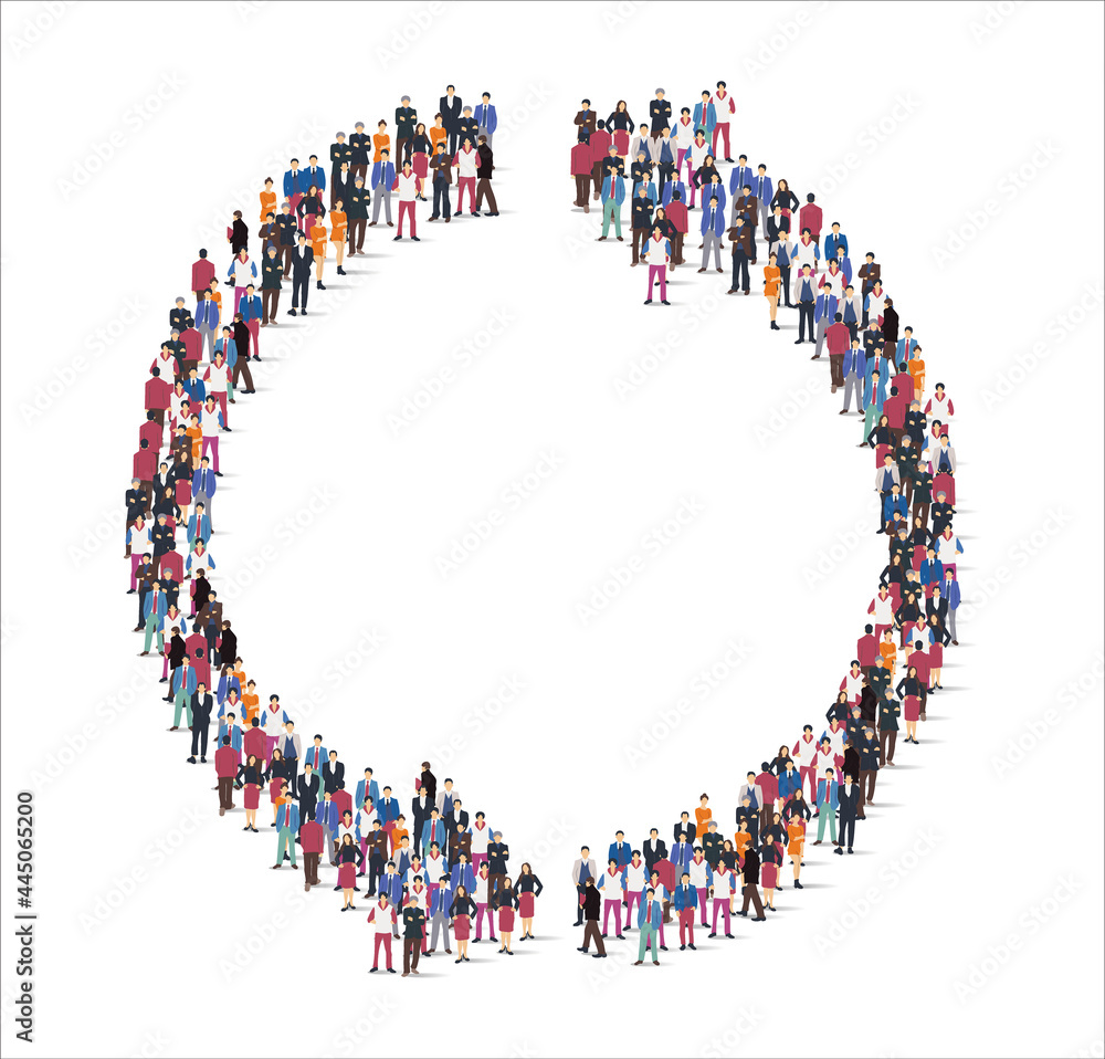 People and business group in the form of Cyclic rotation symbol People and business group in the form of Cyclic rotation symbol