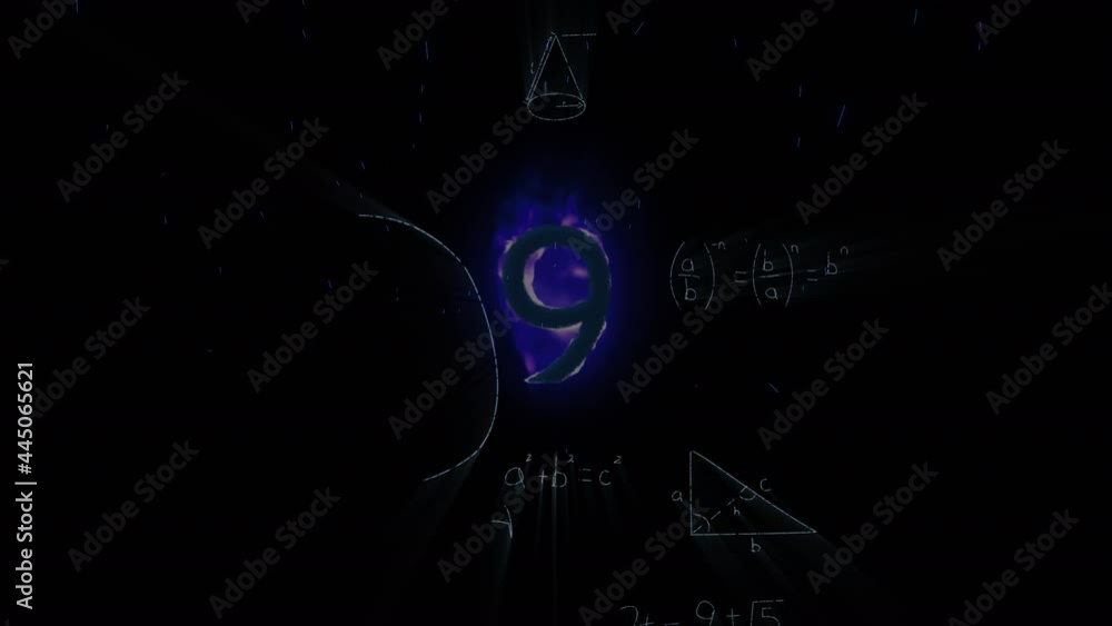 Animation of mathematical equations over countdown Animation of mathematical equations over countdown